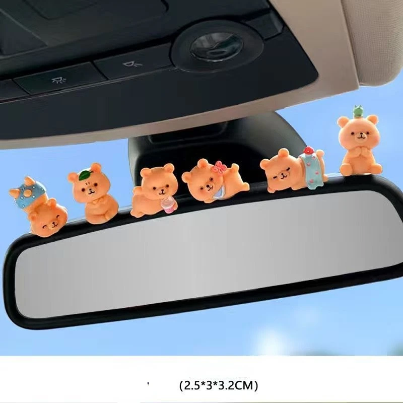 ATsafepro Auto Cute Anime Resin Cartoon Little Cow Car Accessories  Gift Interior  Hanging Ornament Rear View Mirror Decorations