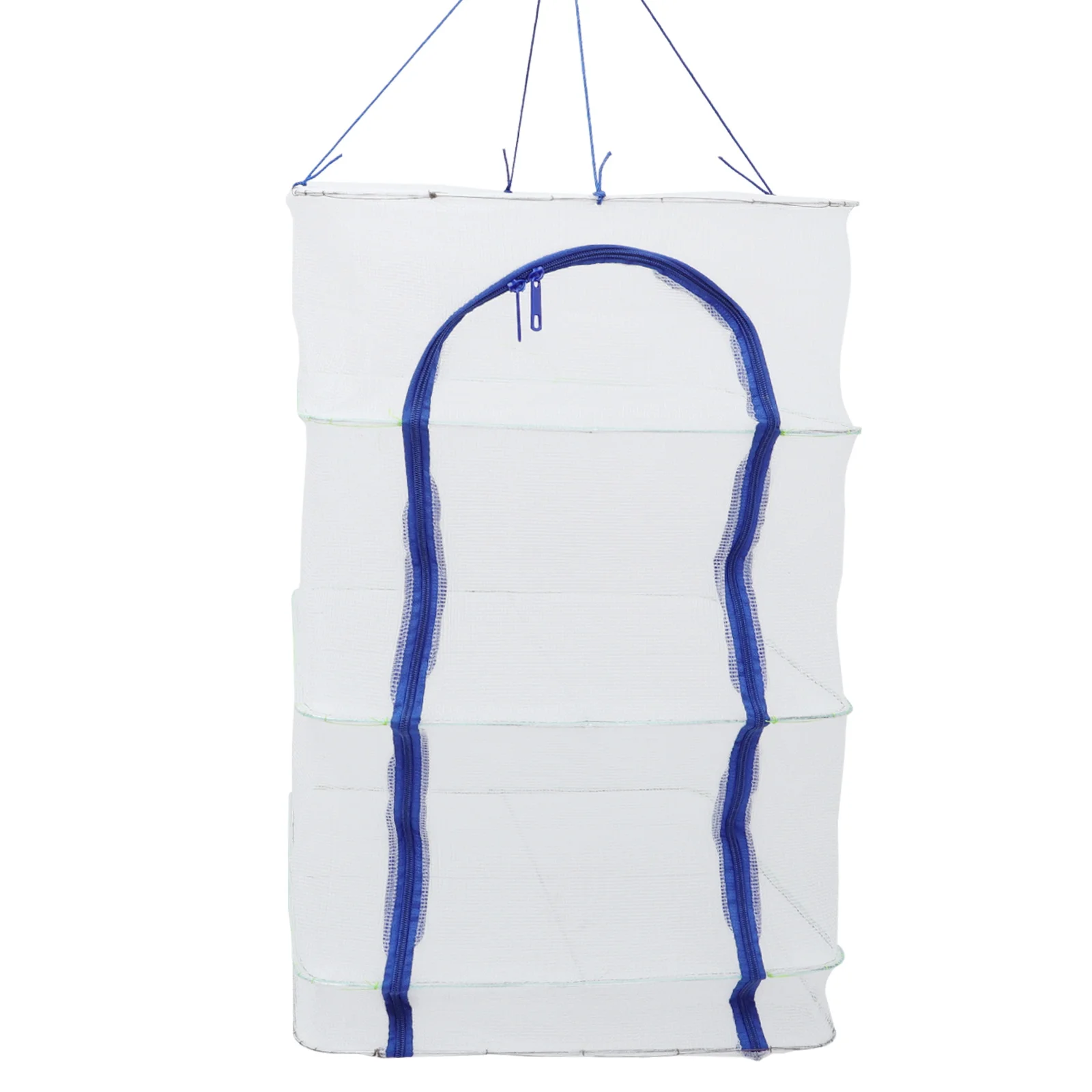 

Fish Drying Cage Vegetable Net Foldable Mesh Rack Multi Layer Storage Shrimp Dryer Zipper Front Design Polyethylene Durability