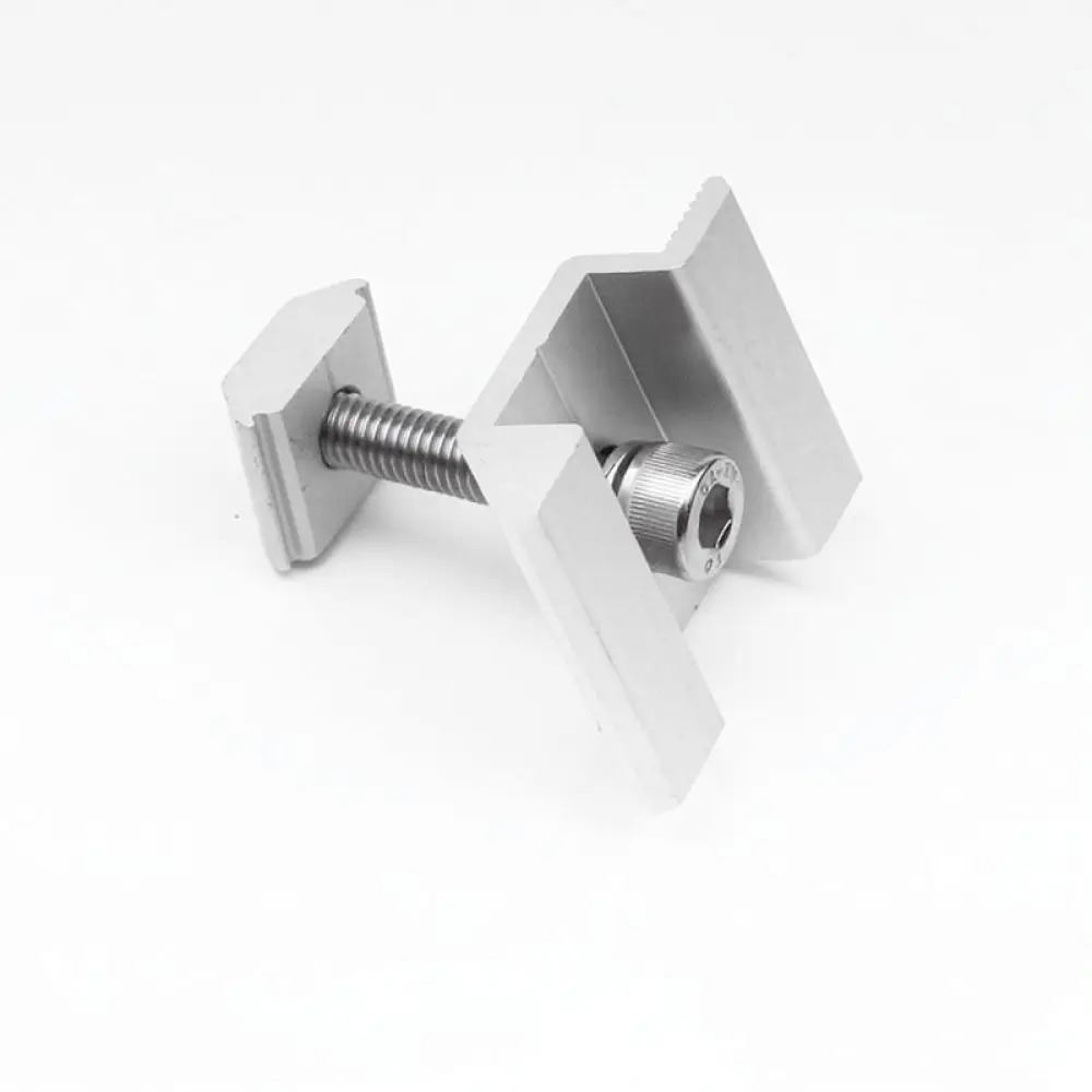 Solar Panel Mid Clamp Aluminum Fastener For Ground Roof Photovoltaic System Mounting Bracket Connector Hardware Component