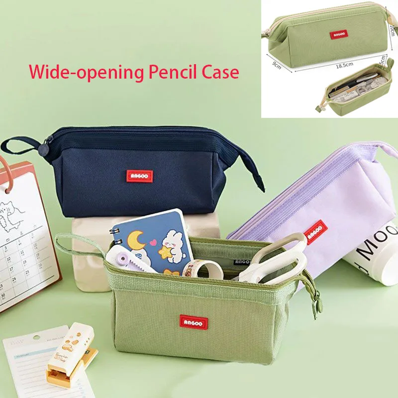 Großes Federmäppchen mit Stifthalter und Etikett, Minimalistische Schreibwaren-Aufbewahrung für Schüler, Kreative Stiftertasche