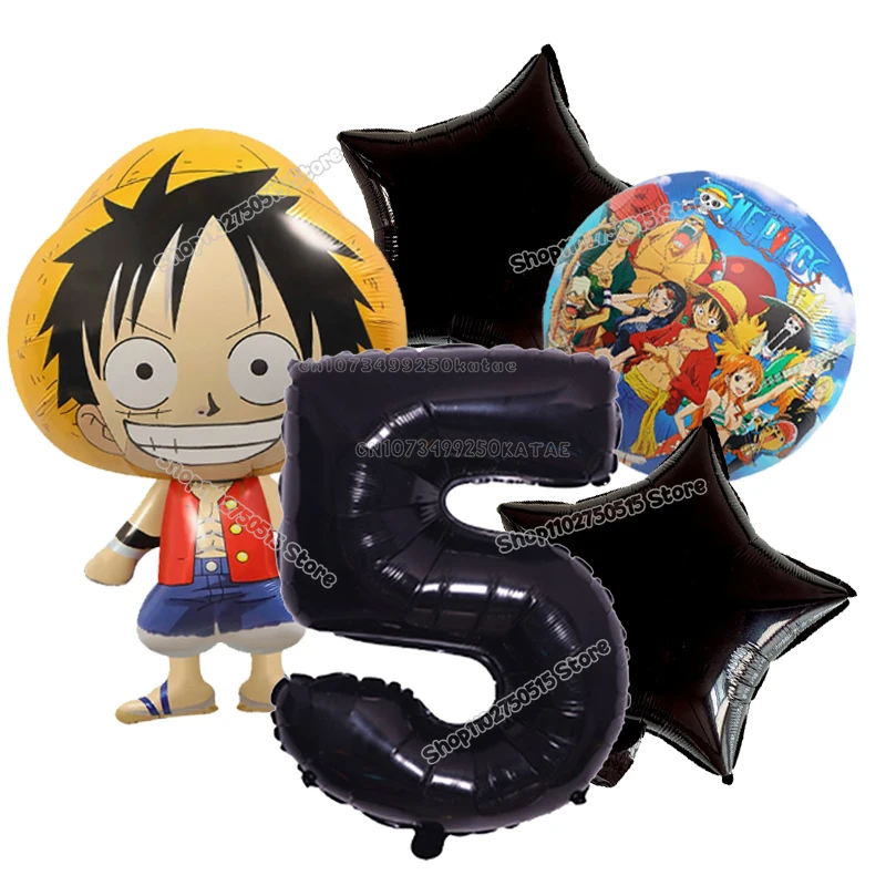 One Piece Boy Birthday Decoration Anime Luffy Number Balloons Set Baby Shower Party Supplies Cartoon Kids Birthday Decorative - view 2