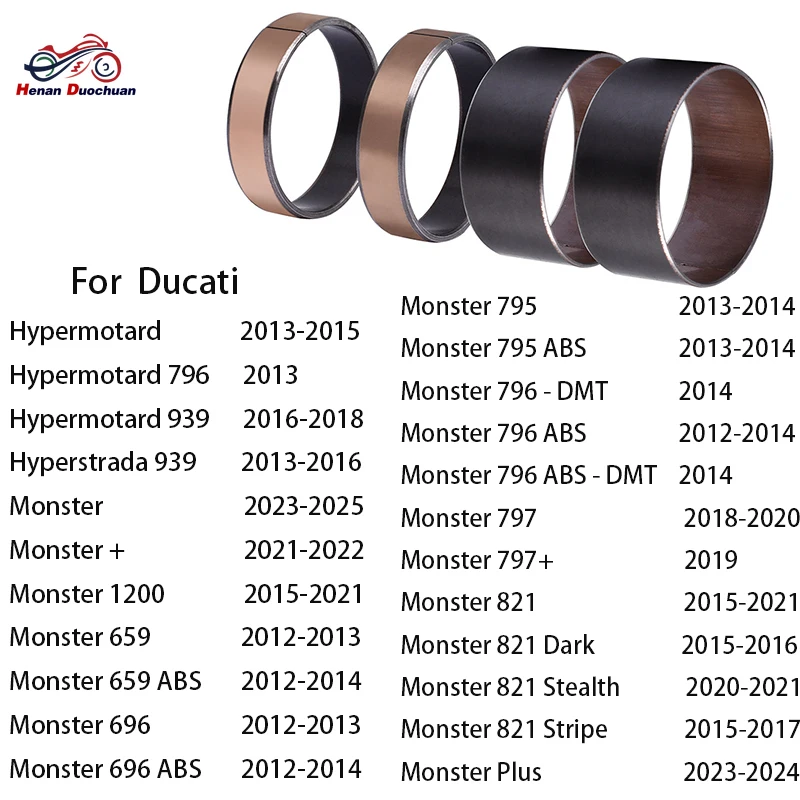 Fork Guide Bushing Bronze Kit 43mm For Ducati Hypermotard Hyperstrada 796 939 Monster 659 696 795 797 821 Marzocchi Motorcycle