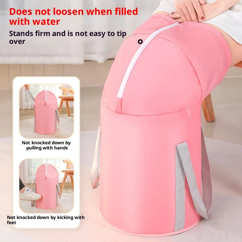 

Collapsible Foot Spa Bath Tub, Extra Deep Portable Bucket for Calf and Knee, Thermal Insulated Soaking Bag for Travel