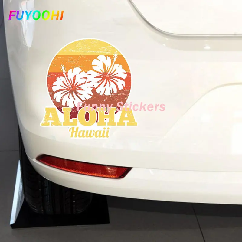 FUYOOHI Play Stickers Aloha Hawaii Summer Retro Car Stickers Refrigerator Windshield Decal Bumper Anime Car Assessoires