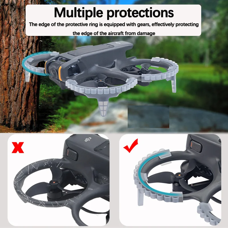 For DJI AVATA 2 Drone Landing Gear Anti-collision Protection Ring Safety Anti fall Integrated Height Increasing Tripod Accessory