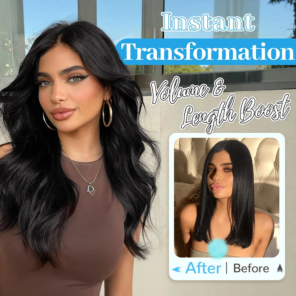 # 1B اللون مستقيم كليب في قطعة واحدة تمديد الشعر البشري مع 5 مقاطع 5 قطعة/المجموعة البرازيلي شعر ريمي الإنسان شعر مستعار بشري #5