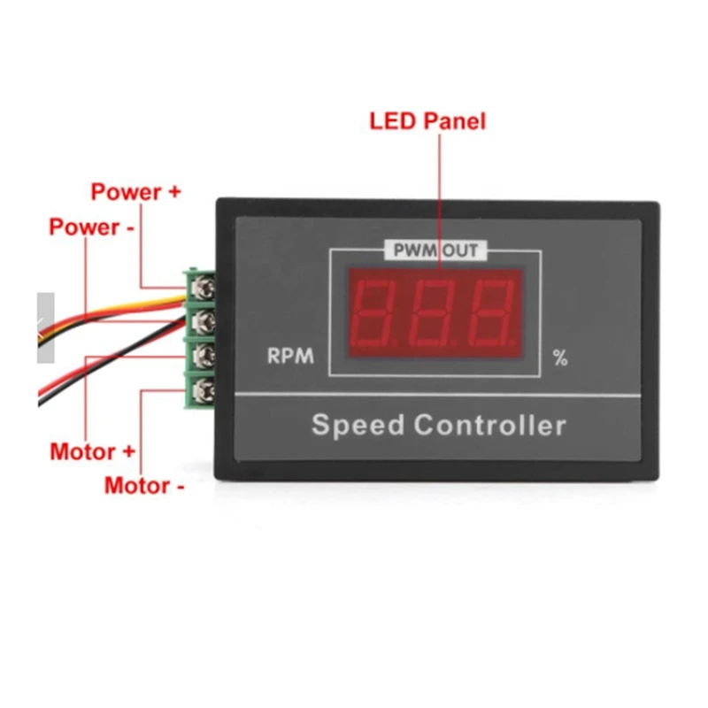 2X PWM DC Motor Speed Controller With Digital Display 30A PWM Adjustable Speed Stepless Regulator