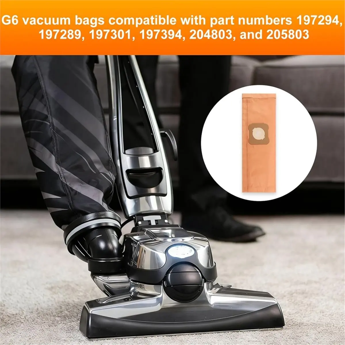 5Pack 197394 Vacuum Bags for G3,G4,G5,G6,G7,G Series,Ultimate G,Compatible Part 197294 197289 197301 197394 204803
