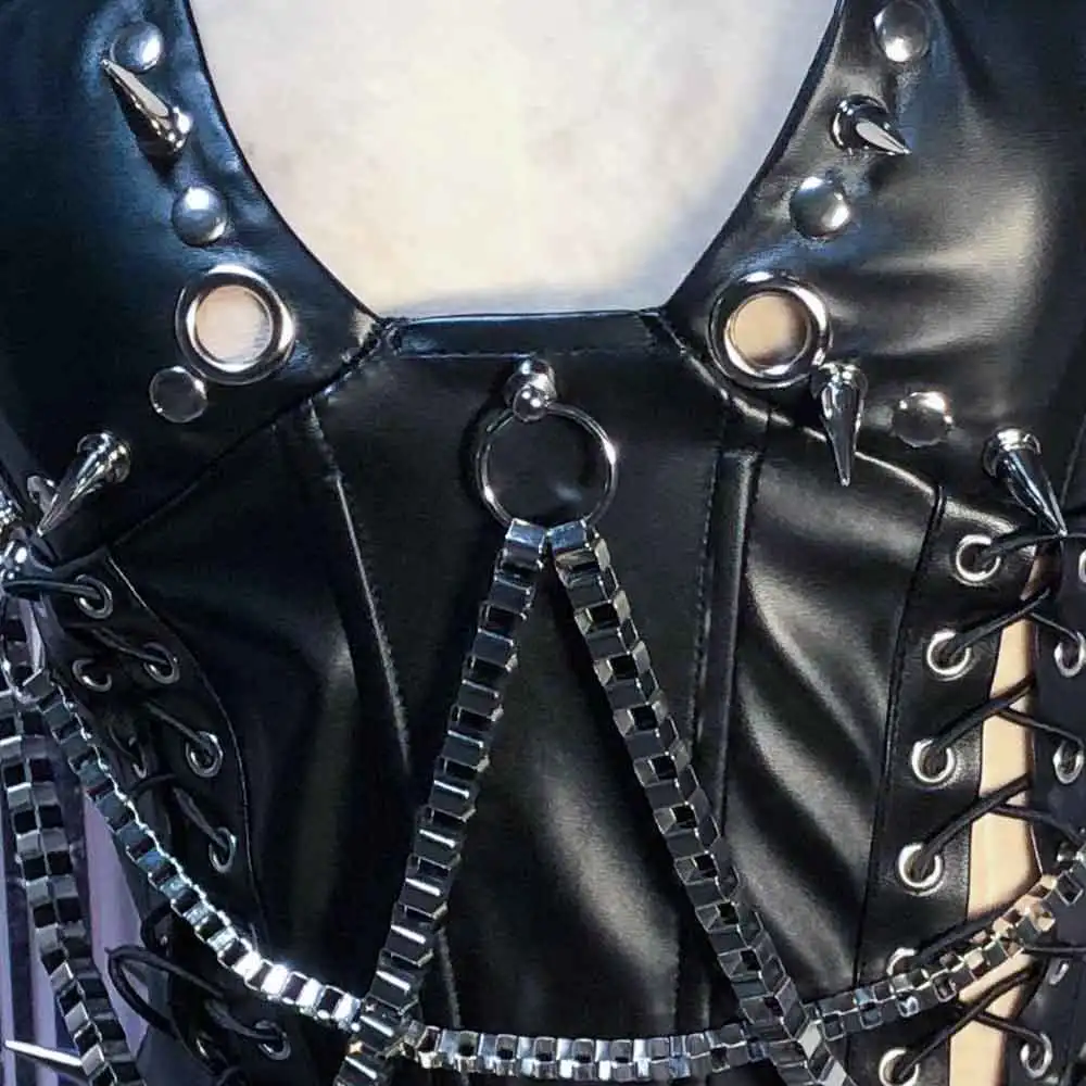 Goth Tops with Spikes Cyber Fairy Y2K T-shirt Gothic Tank Spiked Punk Rock Clothes Grunge Emo Clothing Scene ALT Vkei Harajuku - view 4