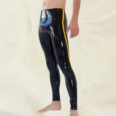 

100% Latex Gummi Leggings Penishülle Rubber Pants Black Trousers XXS-XXL