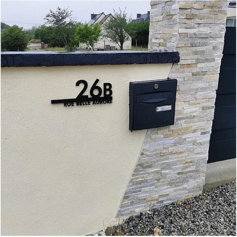 Personalised 5MM Acrylic Door Sign - Modern Outdoor Floating House Number, Custom Address Plate & Family Name