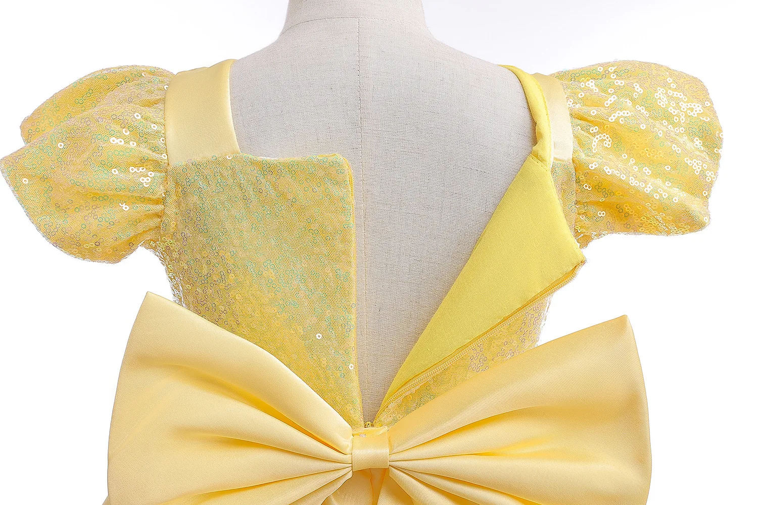 Belle-inspiriertes Party-Mesh-Kleid für Mädchen, elegantes, ausgefallenes Prinzessinnenkostüm, Belle Deluxe Ballkleid, Kinder-Weihnachtsrobe – Detail 6