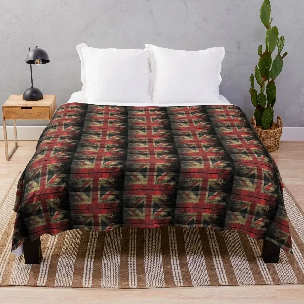 

Union Jack Distressed Steampunk Throw Blanket Thin Soft Blanket for Summer Night Sleeping
