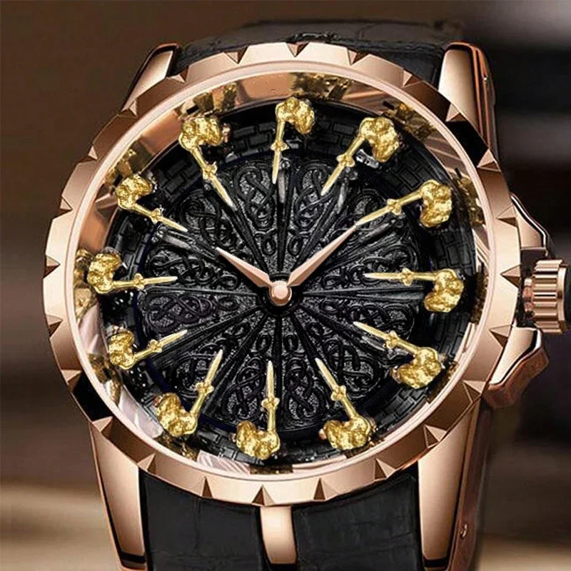 New Men Quartz watch exquisite large dial vintage classic leather strap trendy Man quartz wrist watches