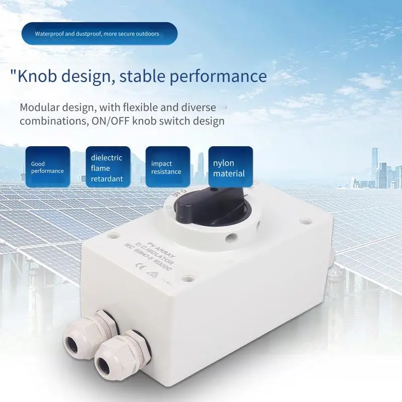 Photovoltaic DC Isolation Switch 1000V Current 20A with Waterproof Box Photovoltaic Isolation Conversion Control Switch