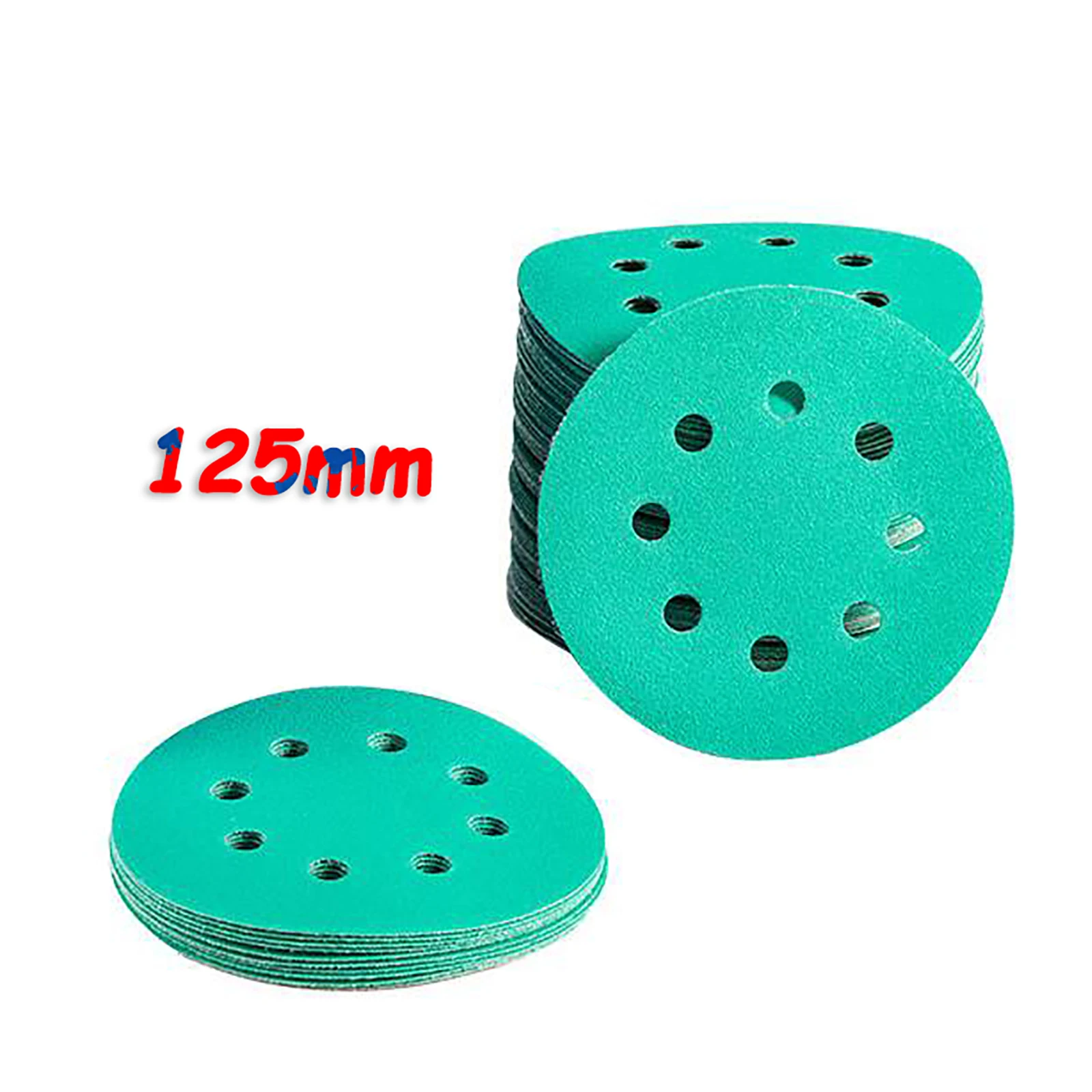 10Pcs 5 Inch 125mm 8 Hole Hook and Loop Polyester Film Sandpaper Wet and Dry Sanding Disc Abrasive Polishing Tools 60-2000 Grit