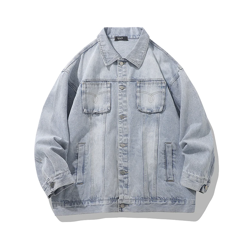 Wash to make old denim coat men's fall denim jacket dayWash to make old denim coat men's fall denim jacket day