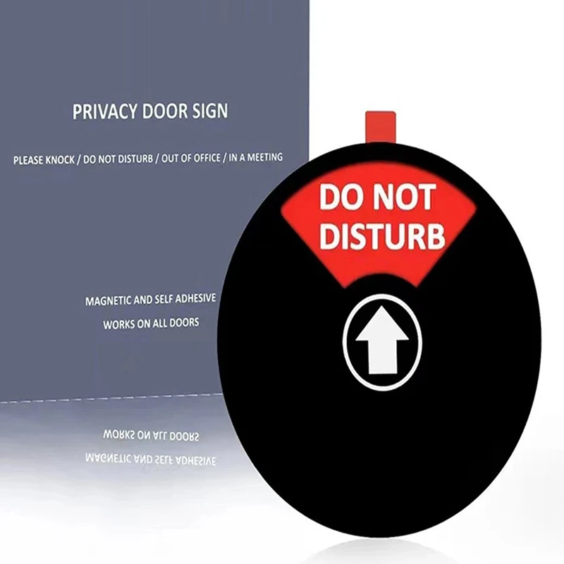 사무실 사생활 보호를 위한 블랙 아크릴 간판 4 개 세트, 방해 방지 기능, 사무실 외출, 회의시 노크하세요, 5 인치