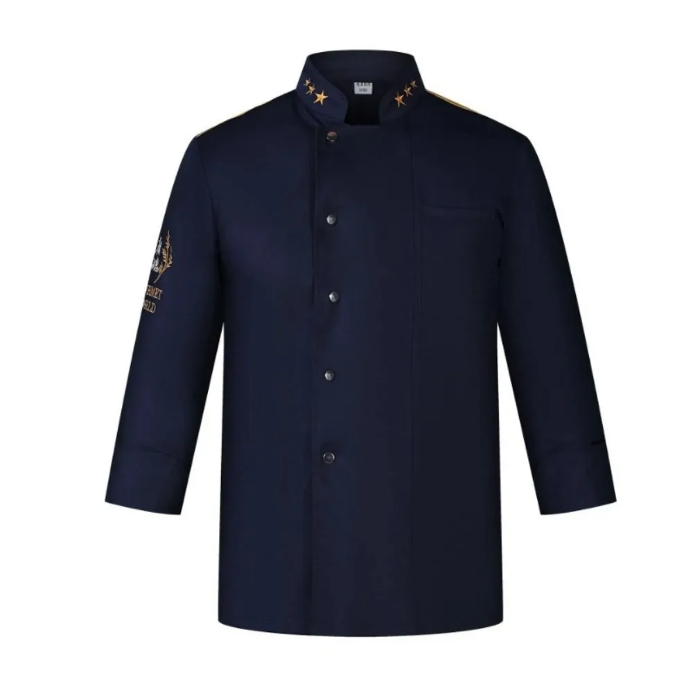 

Catering Hotel Chef Clothing Work Clothes Long-sleeved Autumn and Winter Kitchen Clothing for Men and Women