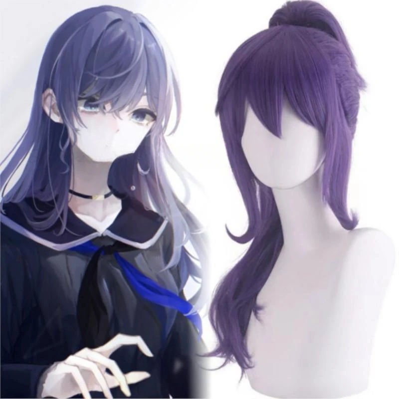 

Аниме Asahina Mafuyu Wig аниме Project Sekai цветная сцена! Парик для косплея Длинный Темно-фиолетовый конский хвост парик термостойкие парики