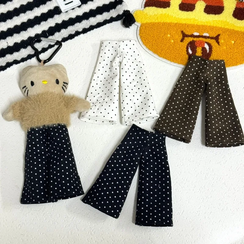 

Длинноногие котенки, корейские джинсовые брюки в горошек, широкие брюки, универсальный наряд для кукол, сменная кукольная одежда, подходит для котенка