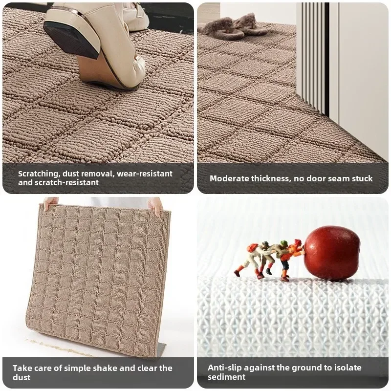 Solid Color Plaid Polypropylene Door Mat Indoor Rugs for Entryway Floor Mats Inside Doormat Front Entrance Rug Entry Non Slip