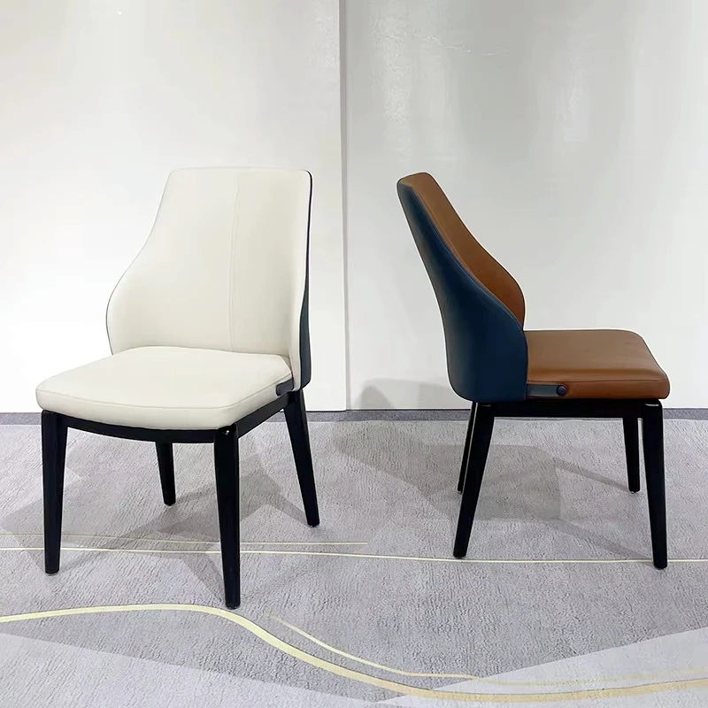 

Modern Solid Wood with Leather Upholstered Accent Chairs Comfy Seat Luxury Dining Chair for Living Room Kitchen Restaurant