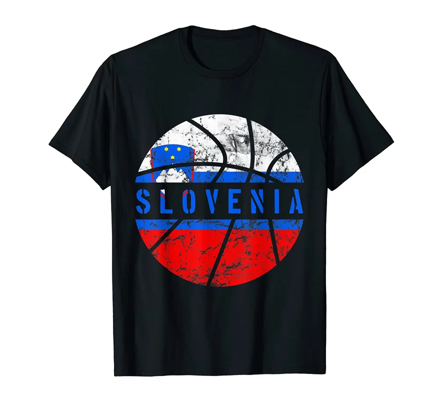 2025 Vintage Slovenia Flag Basketball ball 100% Cotton T shirts Jersey Men Women T-Shirt Tees For Fans Gift