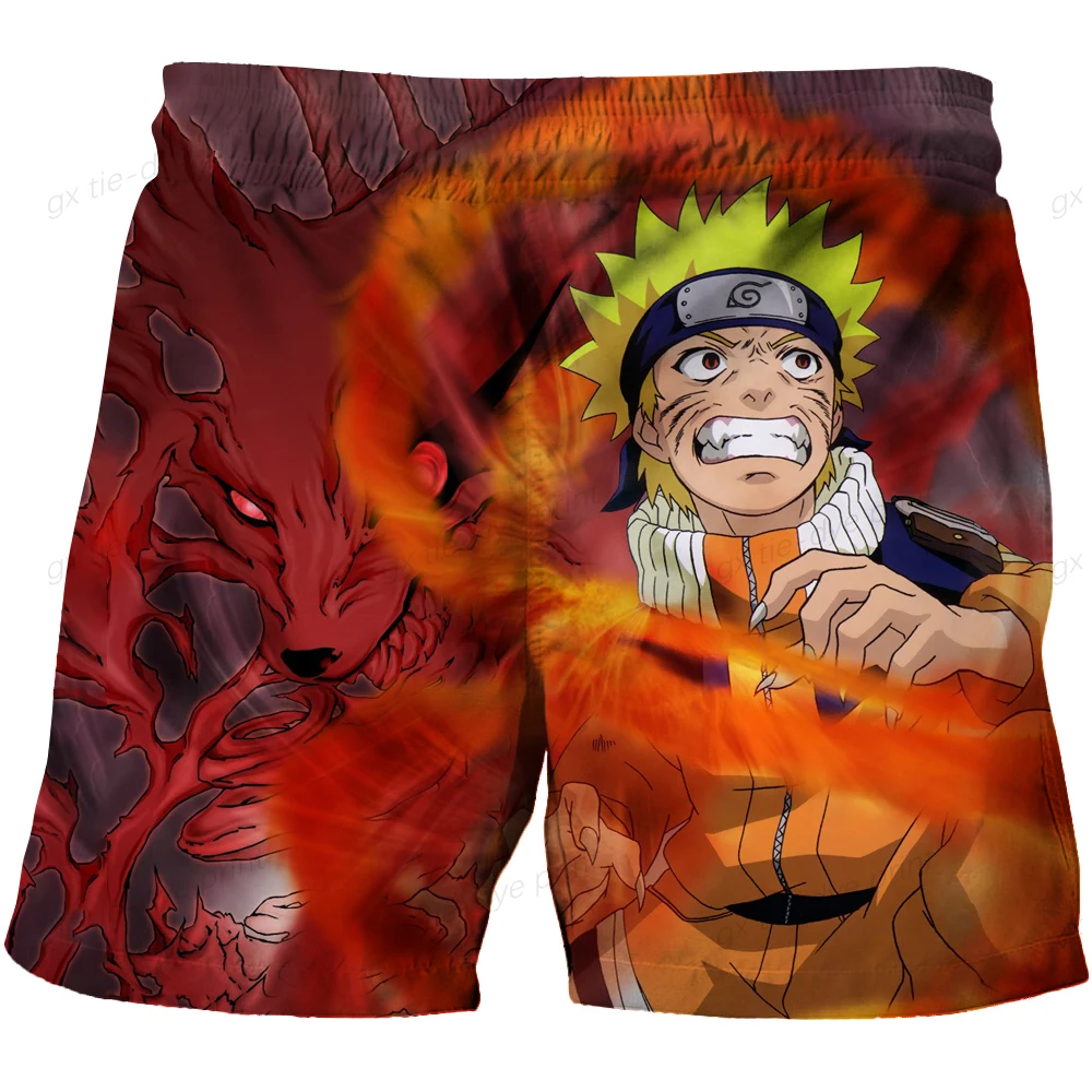 

2025 New Summer Boy Naruto 3D Printed Cartoon Anime Beach Surfing Sports Shorts Quick Drying Loose Boy Swimming Cool Shorts