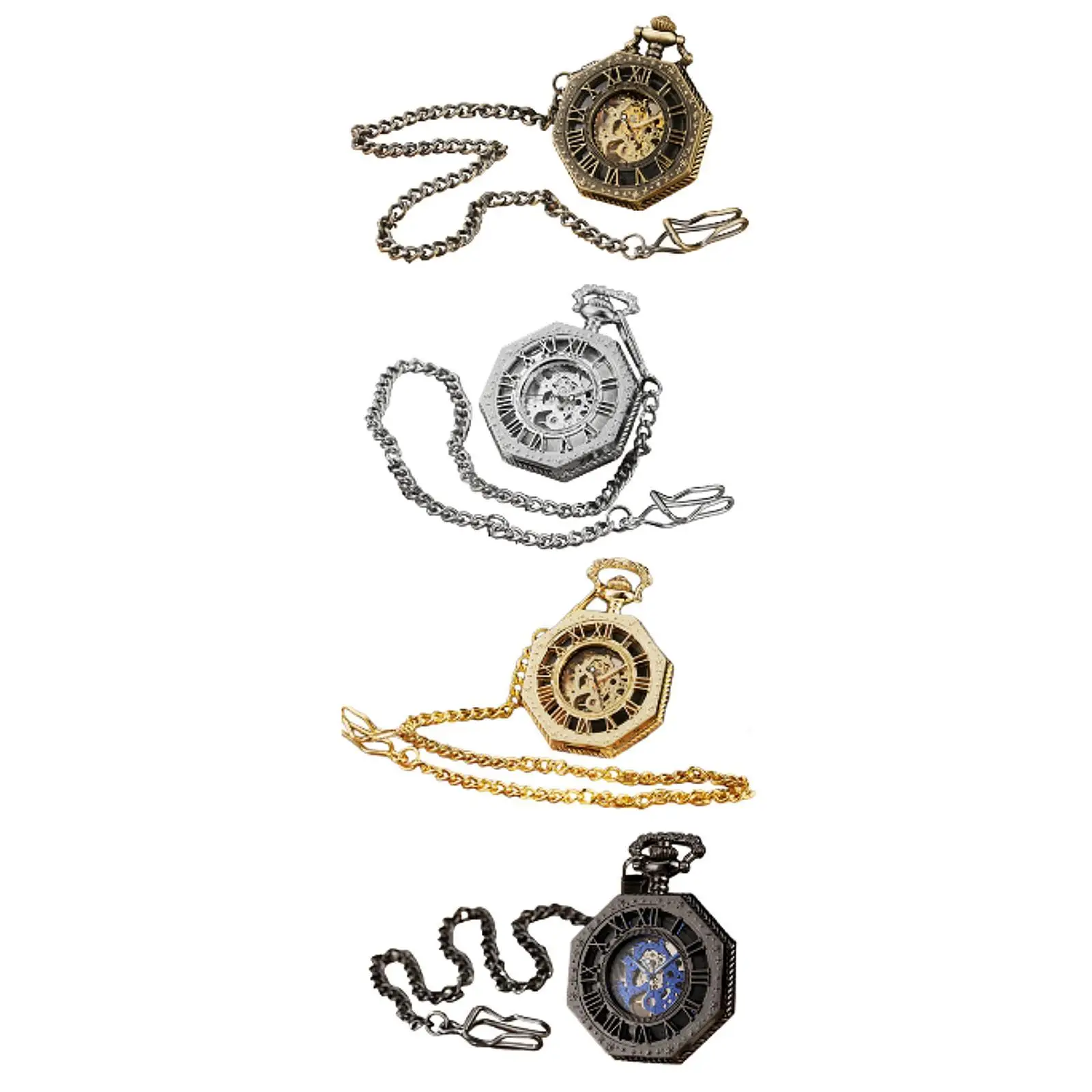 ساعة جيب كلاسيكية بمقاييس أرقام رومانية مع سلسلة لعيد الأب وأعياد الميلاد وعيد الميلاد والأولاد العائلية