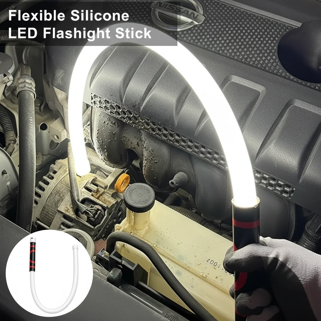 

Гибкий силиконовый светодиодный фонарь-стик с USB-зарядкой, рабочий фонарь с высокой светоотдачей и длительным сроком службы батареи для ремонта автомобилей