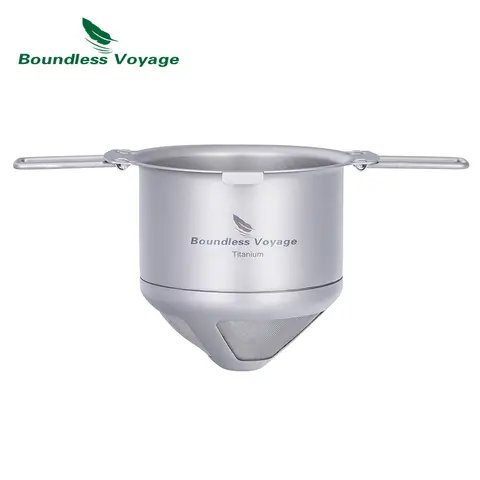 Filtre à café réutilisable en titane, Voyage sans limites, filtre à café sans papier, filtre à café en métal, verser sur la cafetière Ti6002P