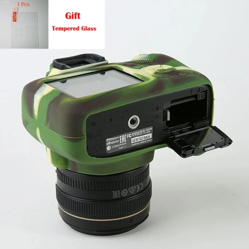 For Canon EOS  3000D 4000D Camera bag, silicone cover, camera protection anti-drop soft case camera bag+ 1PCS Free Tempered Film