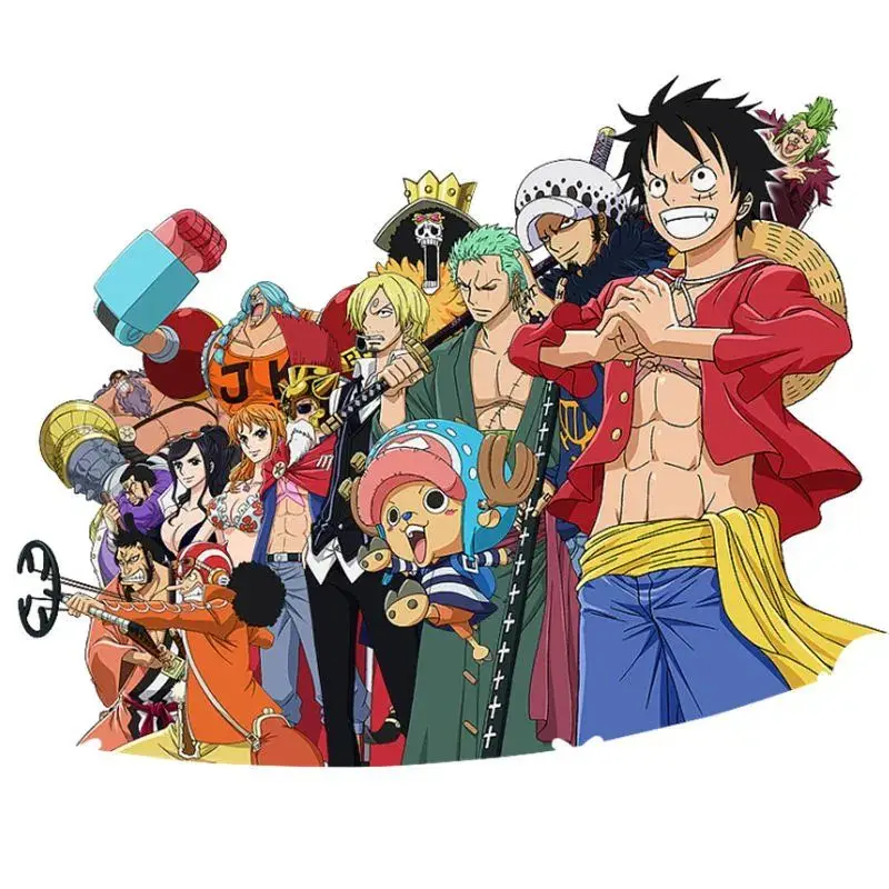 One Piece Car Sticker Reflective Sticker Ornaments Monkey D. Luffy Cartoon Window Self-Adhesive Pvc Car Accessories Gift