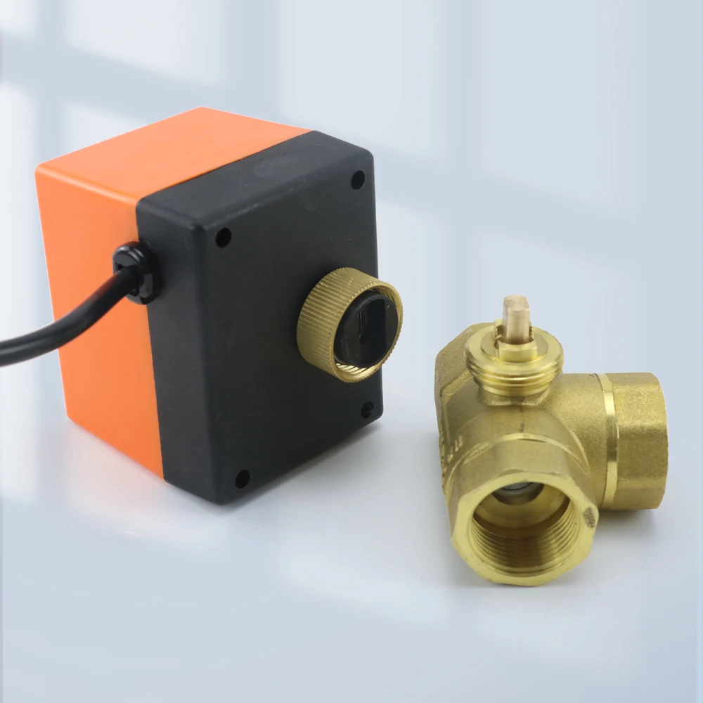 DN15/20/25/32 AC220V 12V Two/Three-way Brass Electric Ball Valve Three Wire Two Control 2-way 3-way Solenoid Valve 1/2\