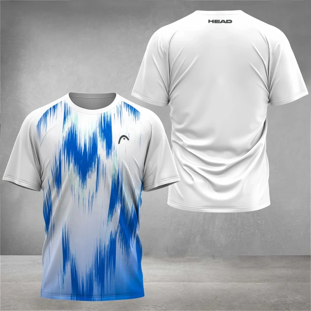 Mens T Shirt Fitness Tennis T-Shirts Top Outdoor Train Sportswear New Breathable Fitness Short Sleeve Print Running Men Clothing