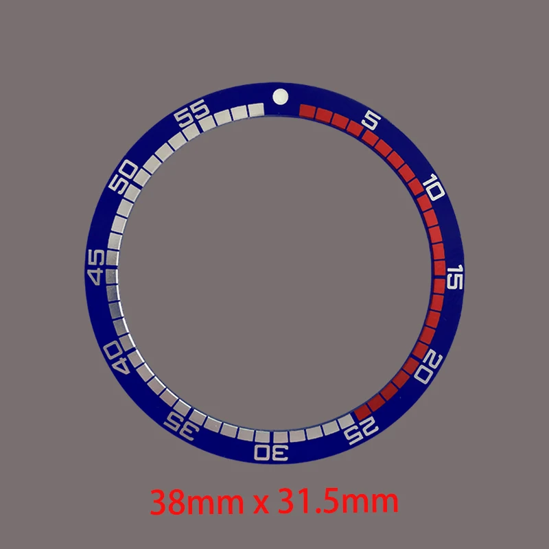 38 มม.x 31.5 มม.อลูมิเนียมนาฬิกา BEZEL แทรกแหวนเหมาะกับ SKX007 SKX009 SRPD กรณี NH36 NH35 ผู้ชายนาฬิกาแหวน Refit อะไหล่