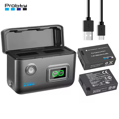 LP-E17 Battery 1800mAh USB-C Fast Charging R50 Battery for Canon EOS R100 R50 R10 R8 RP, Rebel T8i T7i T6i T6s SL2 SL3, EOS M3