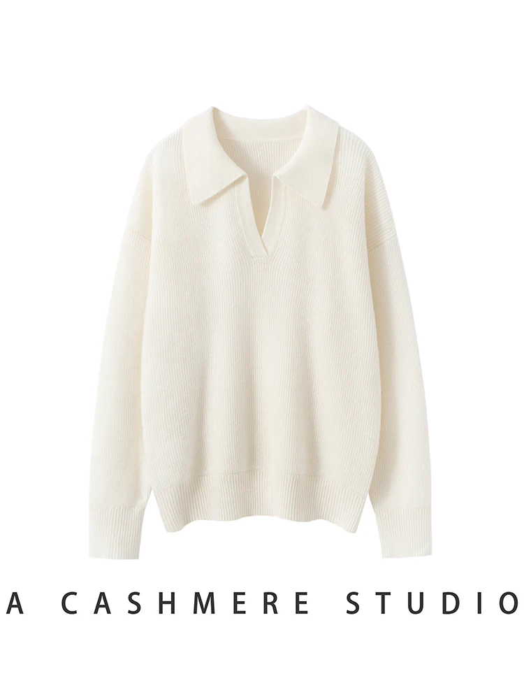 TLOML Dames 100% Kasjmier Trui Kraagvorm V-hals Trui Kasjmier Truien Herfst Winter Zacht Warm Casual Dikke Top