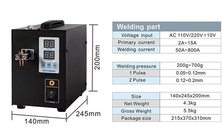 2.8Kw spot welding machine 110v/220v lithium battery touch spot welding machine can weld 0.15mm nickel sheet