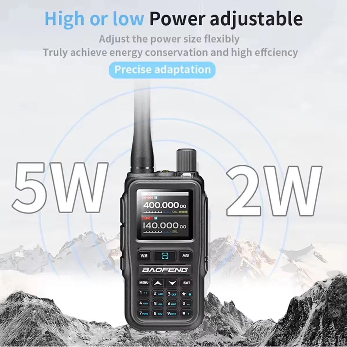 BAOFENG 1/2 قطعة UV-5R جهاز اتصال لاسلكي صغير 999CH متعدد الموجات بلوتوث الهاتف APP البرمجة المزدوج PTT NOAA نوع-C شاحن هام راديو