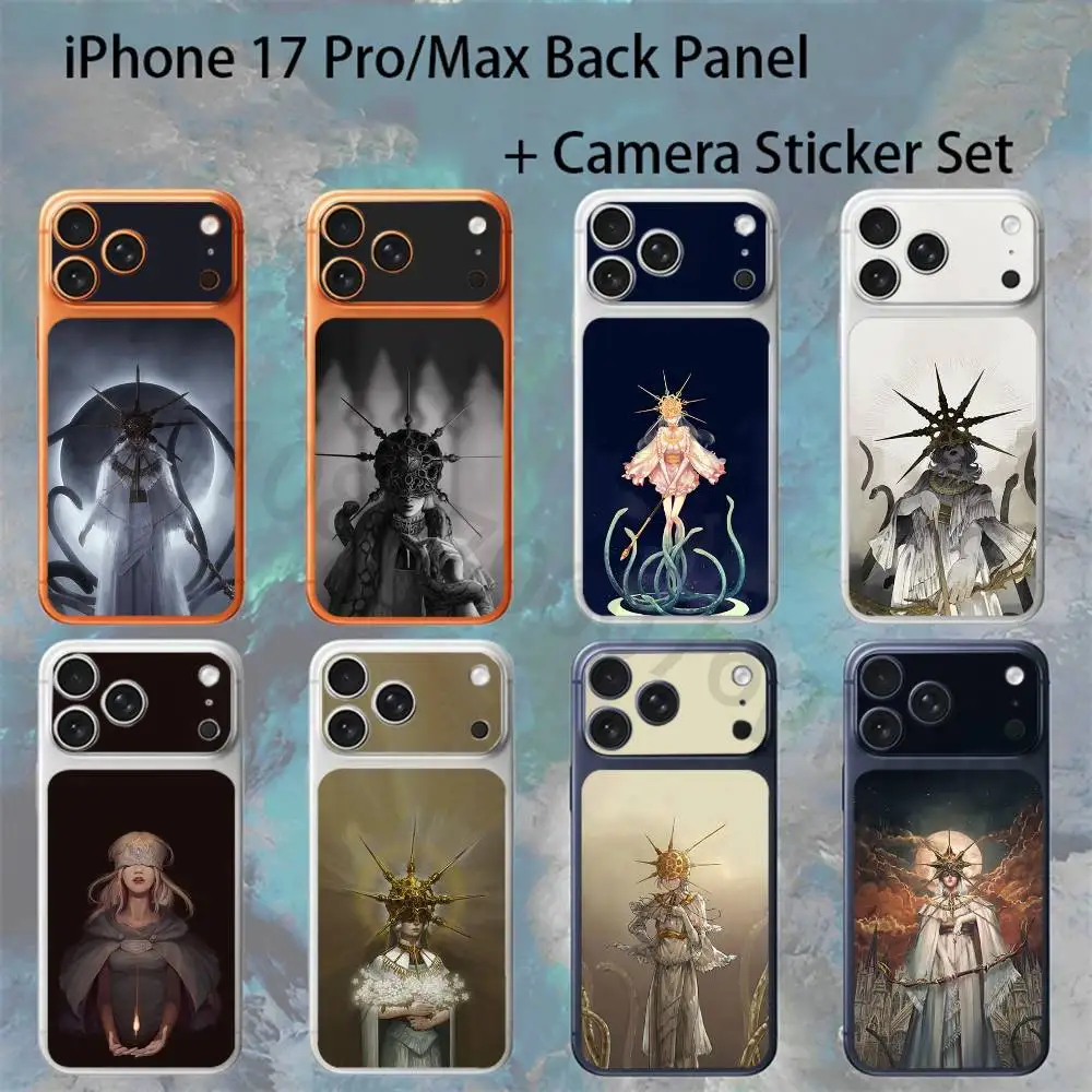 

Dark Sun Gwyndolin For iPhone 17 Pro /Pro Max Battry Back Cover with Camera Decal Skin Rear Protective Sticker Film