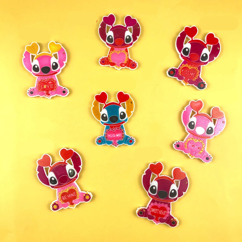 Disney Anime Stitch Silicone Mold Cartoon Kawaii Stitch DIY Cake Molds Necklace Keychain Making Mould Chocolate Candy Moulds