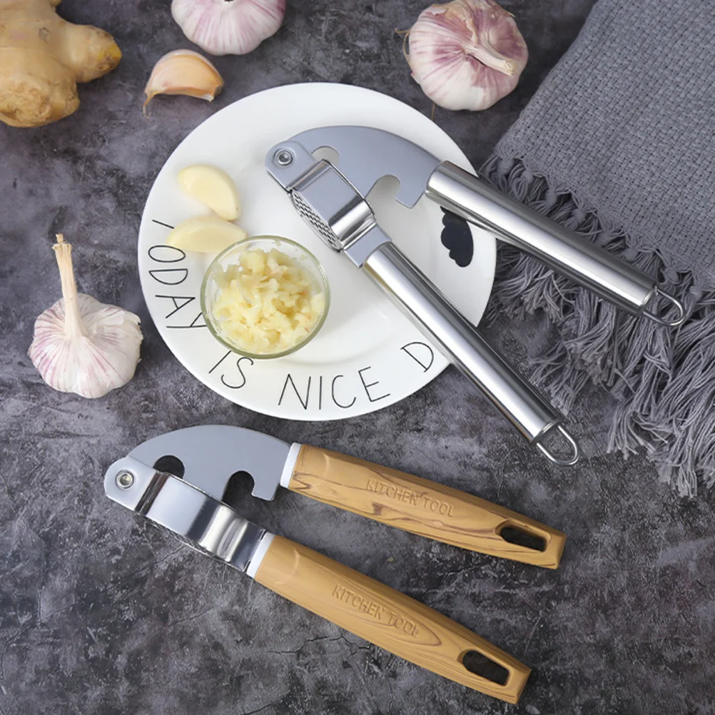 

2Pcs Stainless Steel Garlic Press Multifunction Crusher Ginger Squeezer Kitchen Supplies Practical Manual Mincer Crusher