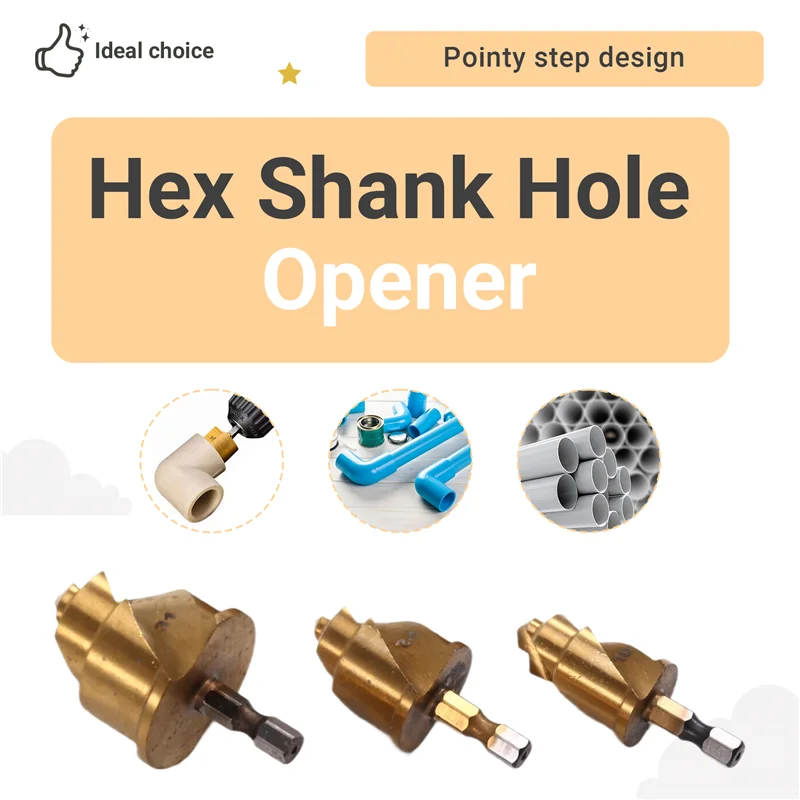 AB15-3Pcs 20/25/32Mm Schritt Bohrer Mit Grenze Schwenk Nut PPR Hebe Kegel Bohrer Bits für Wasser Rohr Reiben