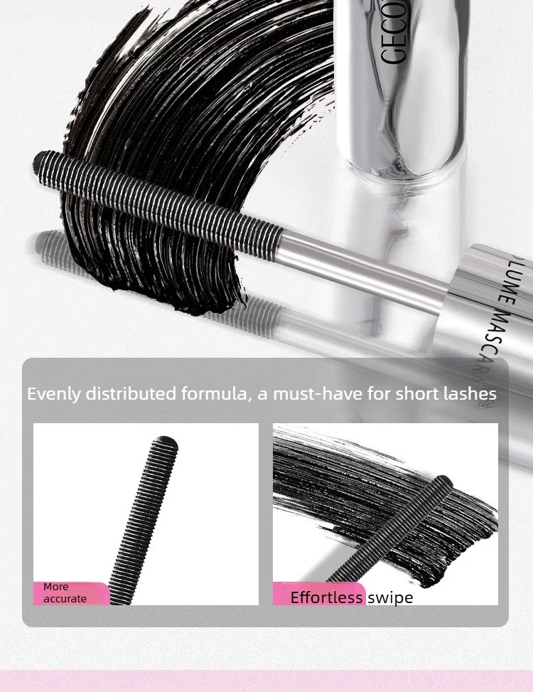 Long-lasting Curling Mascara Waterproof and Sweat-proof Separates Each Lash Thick and Voluminous Steel Tube Mascara