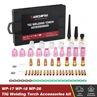 ARCCAPTAIN TIG Welding Torch Accessories Kit Alumina Nozzle Collets Body Stubby Gas Lens #10 Glass Cup Consumables Kit
