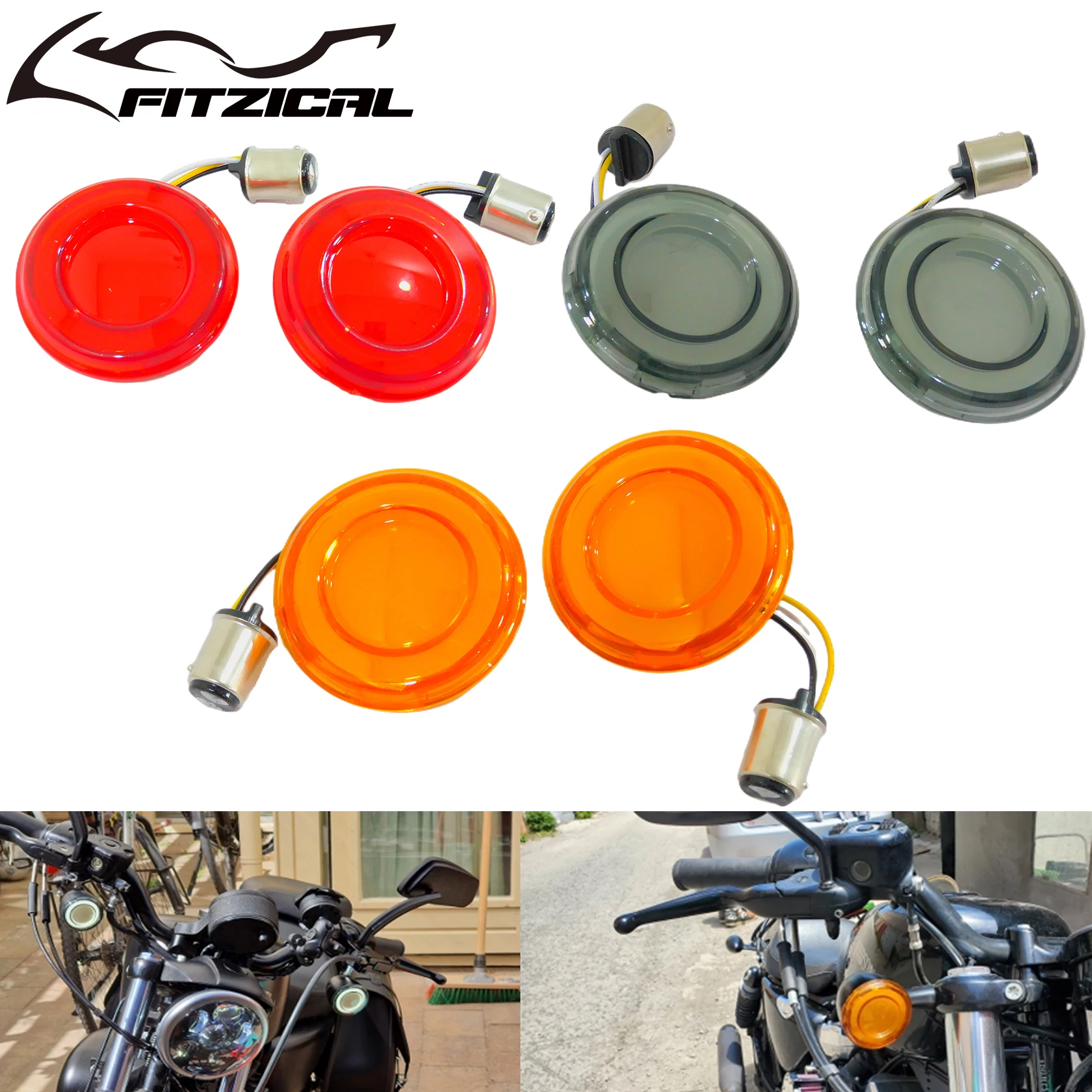 Motorcycle Front 1157 LED Turn Signal Light Bullet Style Indicator Conversions Lamp For Harley Sportster XL Dyna Touring Softail