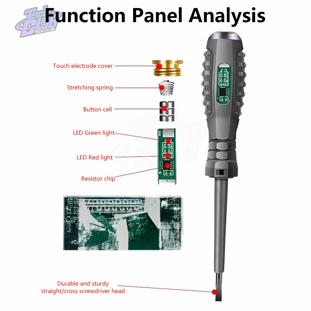 Digital Voltage Tester Pen AC Non-contact Induction Tester Voltmeter Power Detector Screwdriver Indicator for Electrician Tool