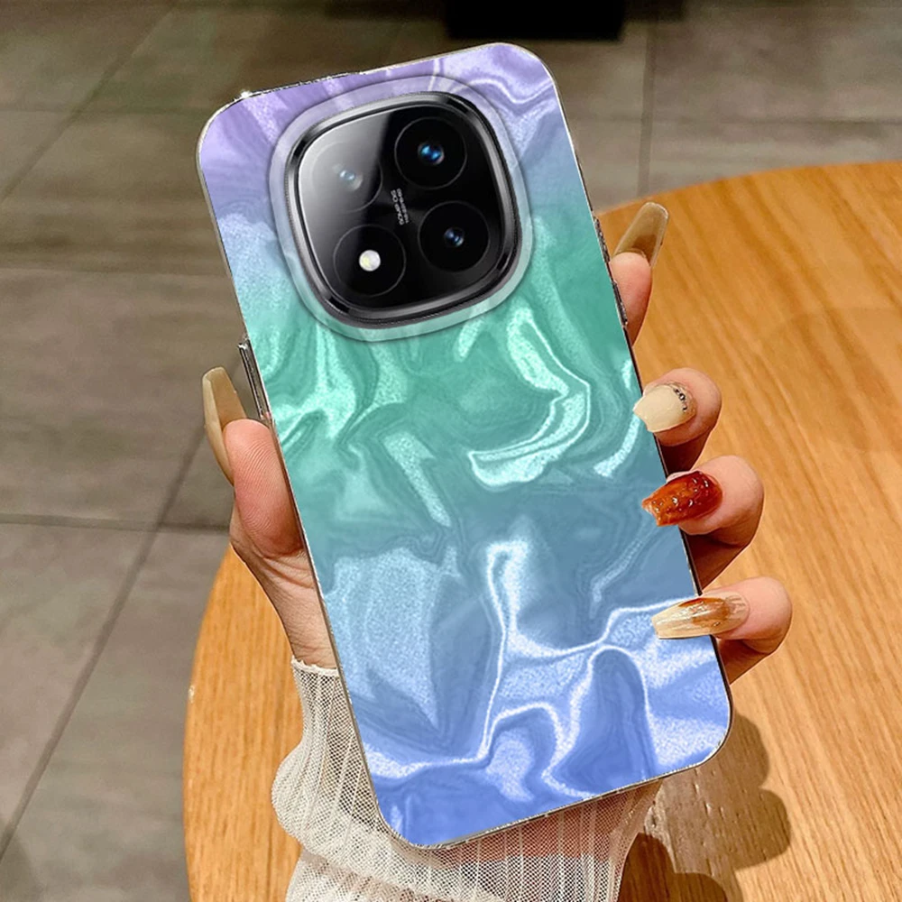 Textura de onda de agua Gradual para Xiaomi Redmi Note 14 13 A3 13T 14T Pro A3 A5 13C 14C A4 funda protectora de silicona